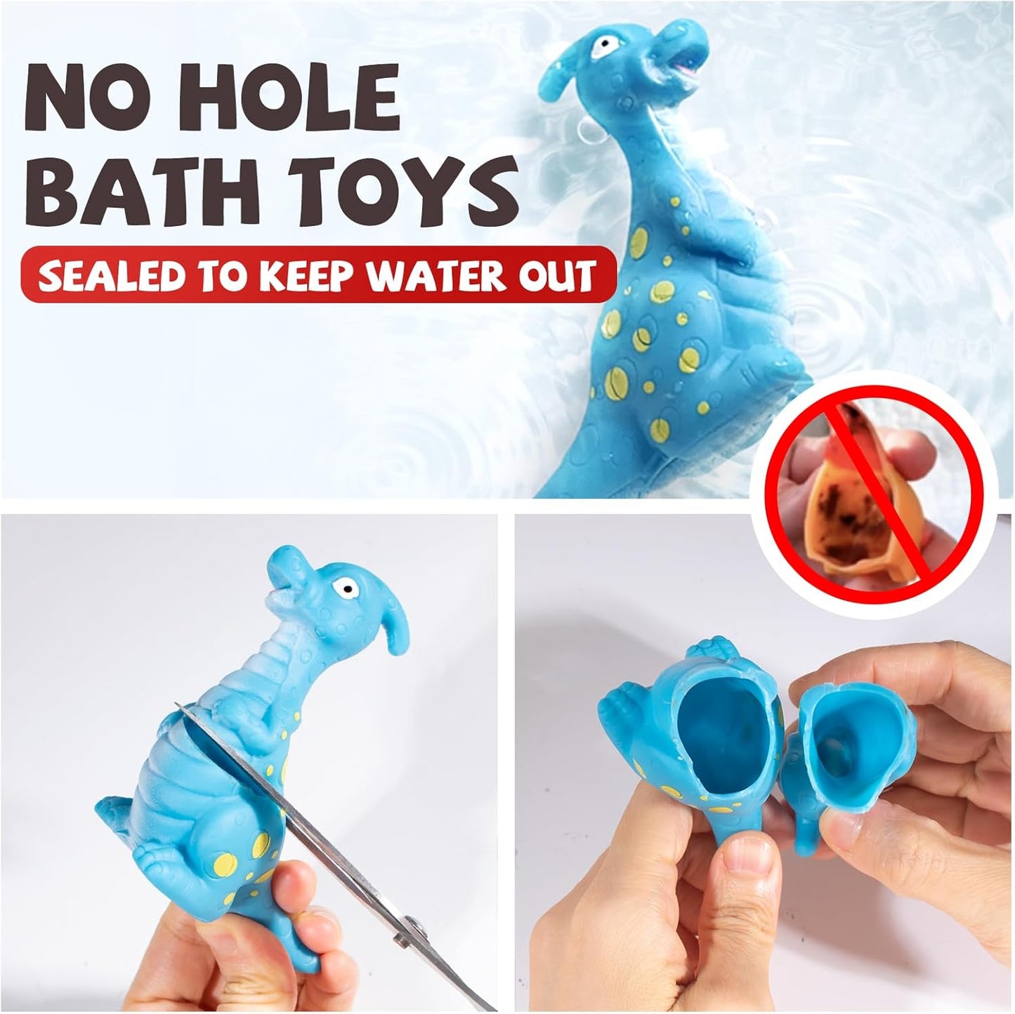 Hely Cancy Dinosaur Bath Toys - No Hole Bath Toys for Kids,Baby Bath Toys for Shower Water Pool Toys