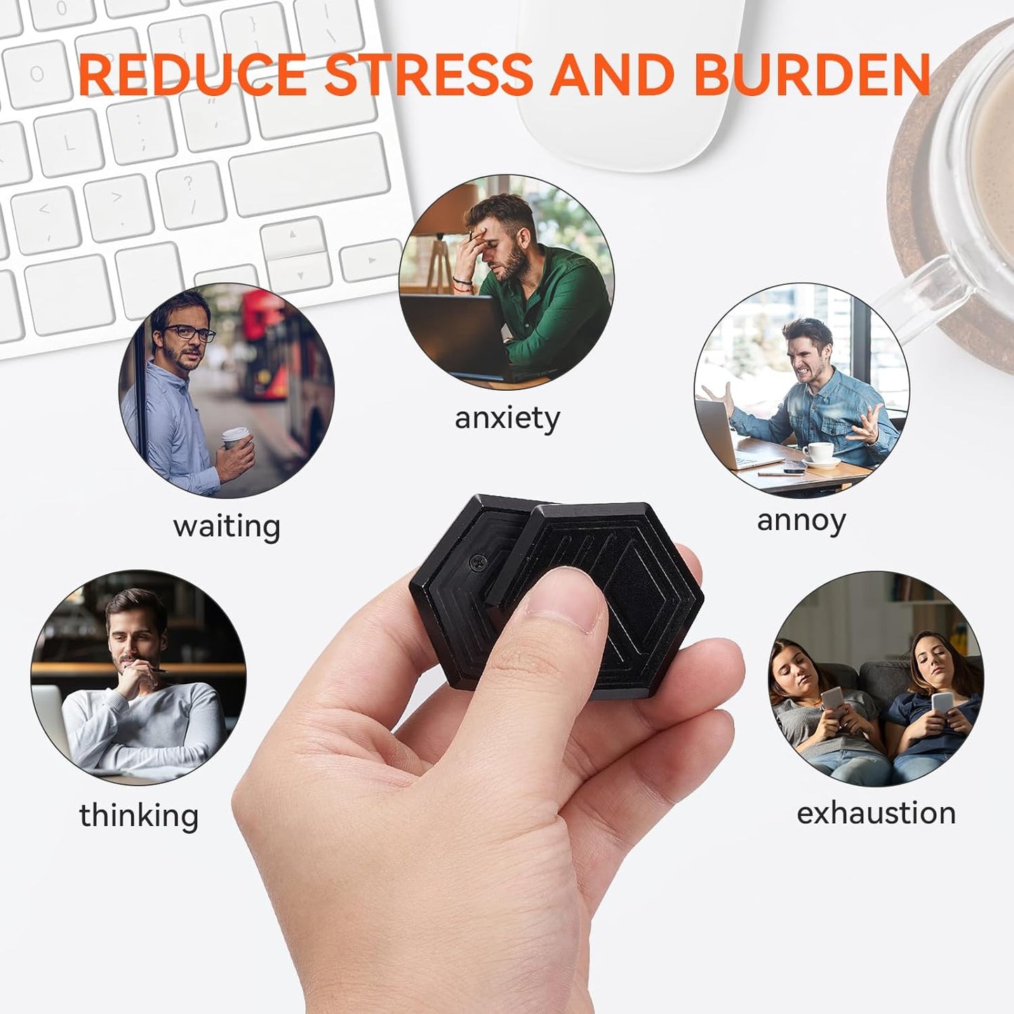 Hexagonal Magnetic Metal Fidget Slider: Metal Poker Fidget Slider, Adult Slider Fidget Toy, Small Prime EDC Clicker Fidget Toys for Anxiety Stress, Manually Rotate Adult Office Decompression Toys