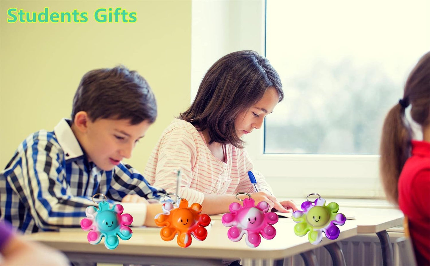 10 packs Bulk Mini pop Fidget Keychain，birthday Party Favors Supplies Classroom summer Student Prize