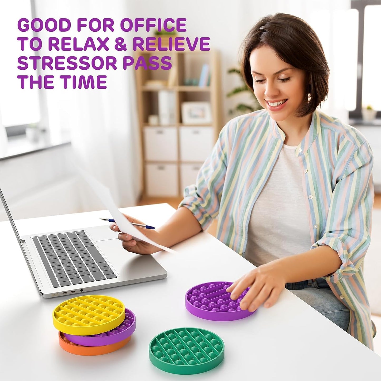 12 Pack Fidget Toys,Push Pop Fidget Sensory Toys Set,Stress Relief Gifts for Kids & Adults,Pop Bulk & Party Favors Toddler Toys for Easter Gifts,Party Supplies,Classroom Prizes