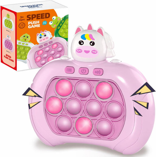 Handheld Game for Kids, Fast Push Game Fidget Toys Quick Press Bubble Game Console, Puzzle Game Machine, Light up Game Sensory Kids Toys for Ages 3-12, Birthday Gift for Boys & Girls & Teens