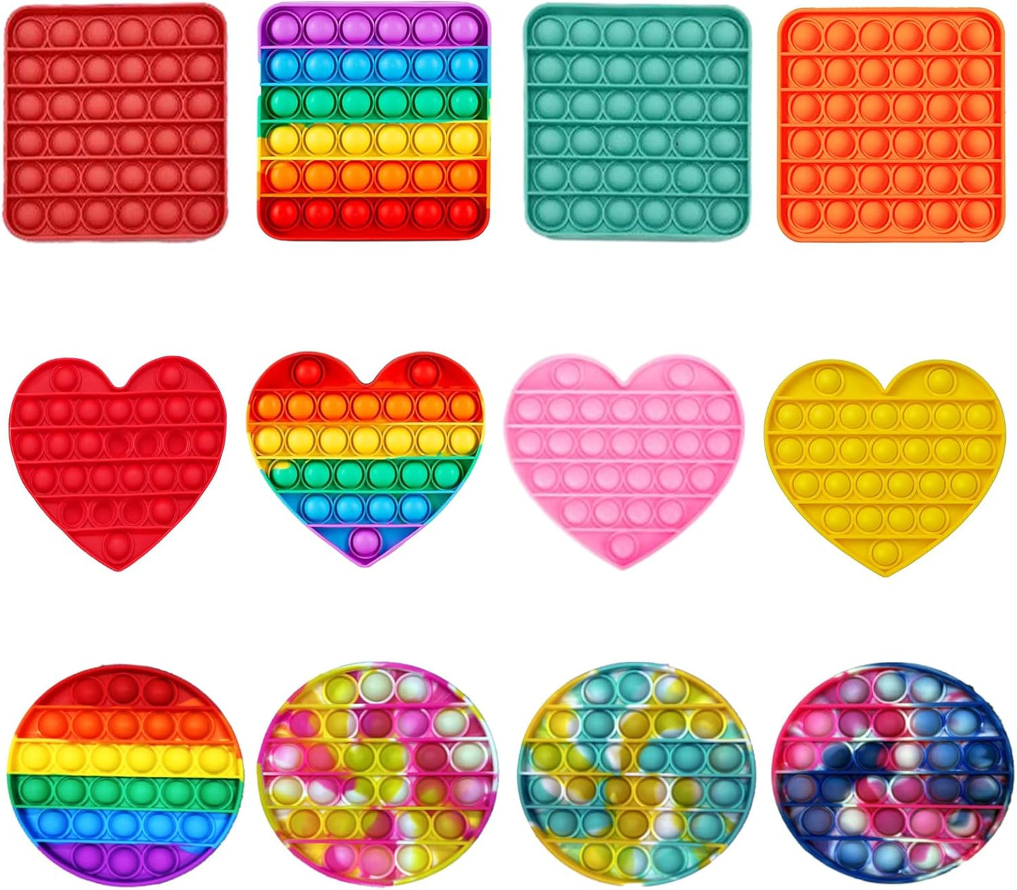 36pcs 5in Random Pop Bubble Fidget Sensory Toys, Pop Toy Bulk for Party Favor, Classroom Student Prizes Easter Basket Goodie Bag Stuffers Christmas Valentine Gift for Kid