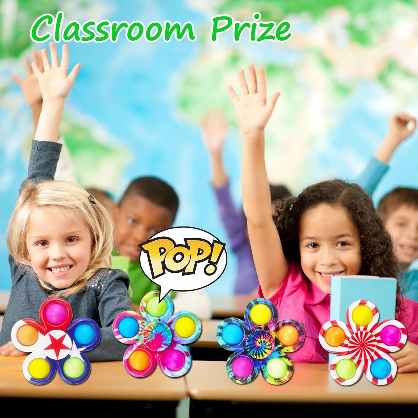 30Pcs Fidget Spinner Pop Fidget Toys Bulk for Adults, Fidget Toys for Kids 8-12 3-5, ADHD Autism Fidgets for Teens Toddler, Sensory Fidget Toys Pack for Party Favors Goodie Bag Stuffers