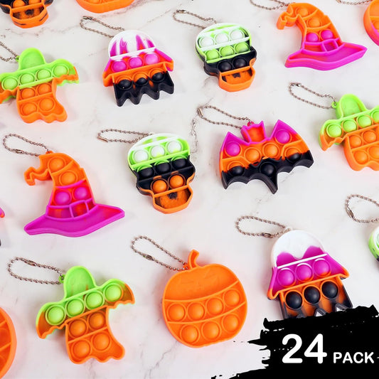 24 Pack Halloween Mini Fidget Sensory Pop Toys for Kids Boys Girls Halloween Party Favors Halloween Treat Bags Gifts