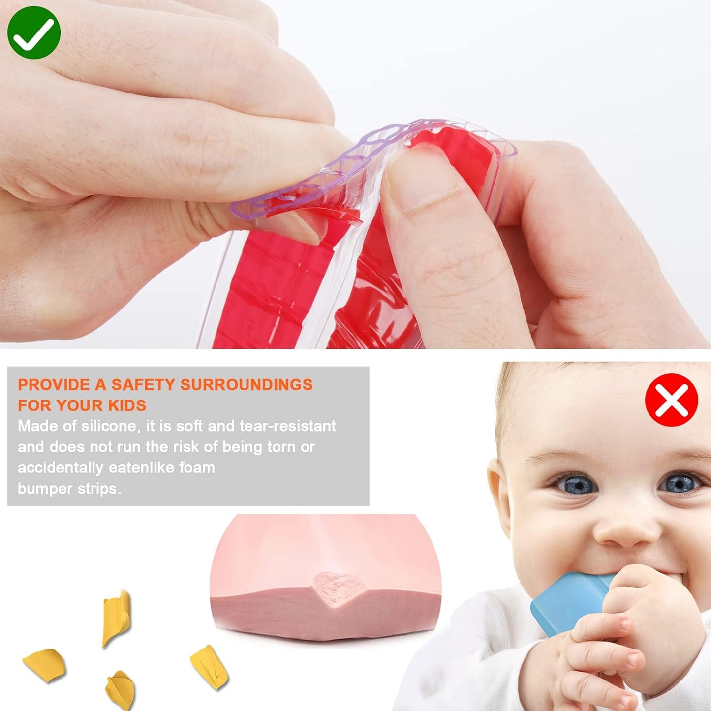 HOMREALM Baby Proofing 7.05ft Long (1.57" Wide) Corner Protector Baby Corner Guards Furniture Corner & Edge Safety Bumpers Clear Baby Proofing Bumper Cushion for Table Furniture Sharp Corners