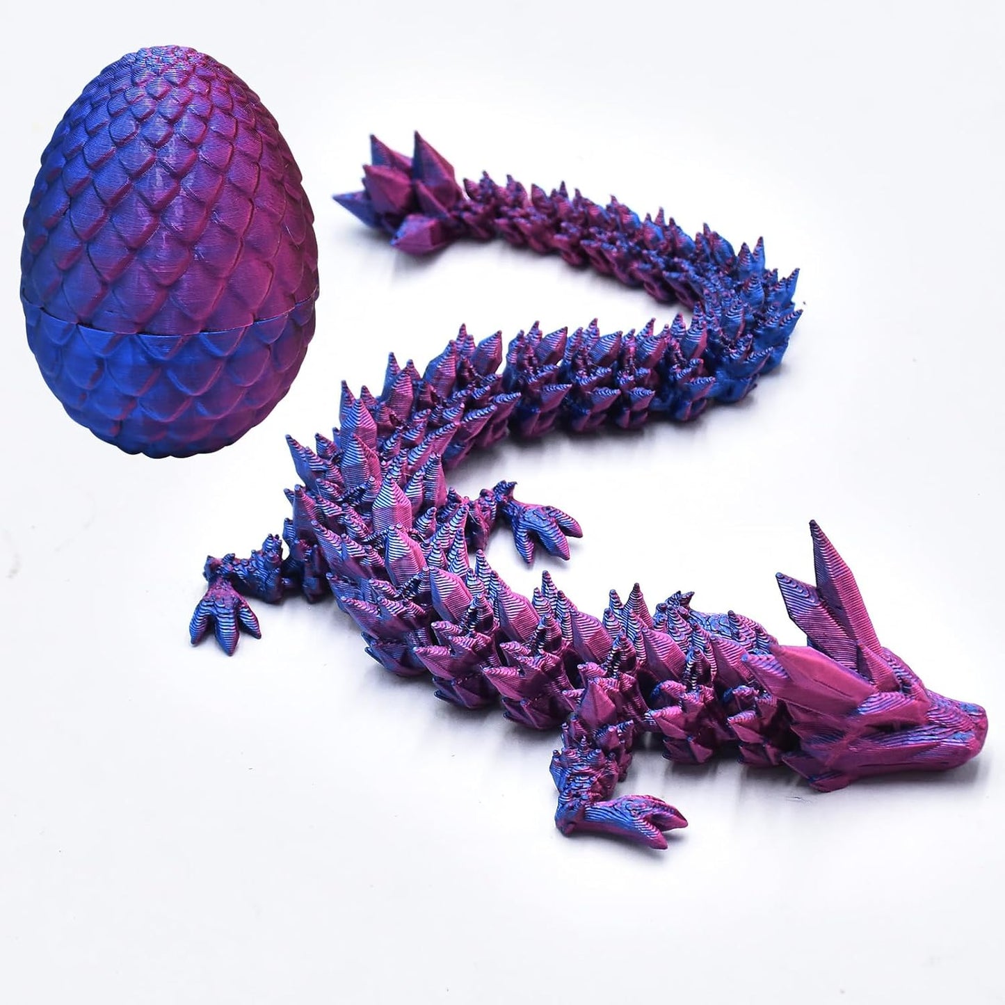 3 PCS Mini 3D Printed Dragon in Egg,Full Articulated Crystal Dragon,Flexible Joints Home Decor Executive Desk Toys, Creative Gifts