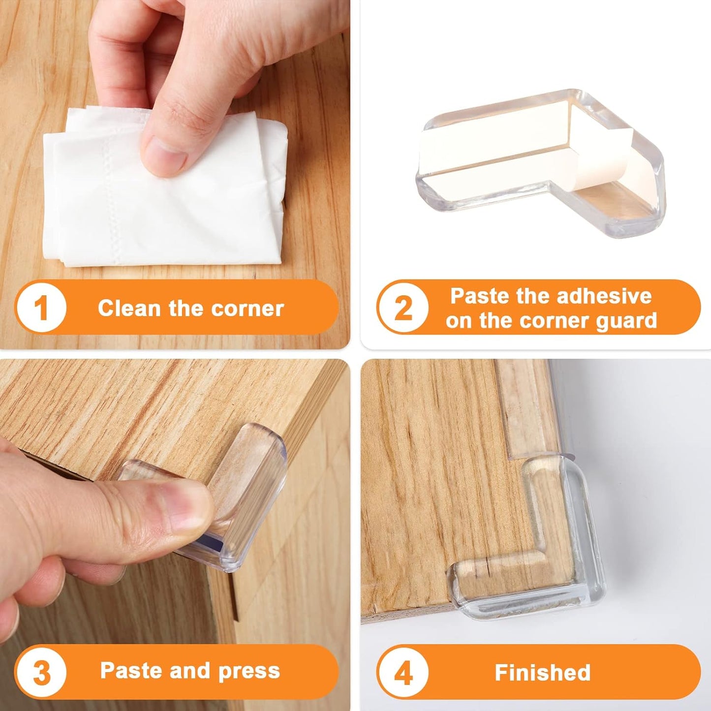 HOMREALM Baby Proofing 16 Pack Corner Protector Baby Corner Guards Furniture Corner & Edge Safety Bumpers Clear Baby Proofing Bumper Cushion for Table Furniture Sharp Corners