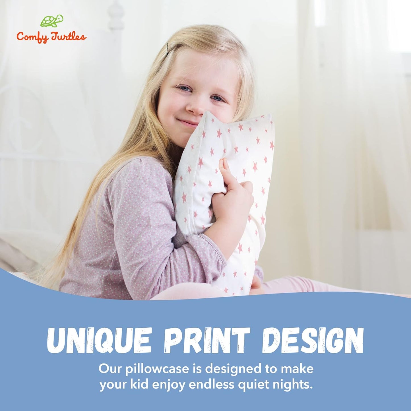 13x18 Toddler Pillowcase Cotton - Toddler Pillowcase Star, White Travel Pillow Case Cover, Toddler Breathable Pillow Case Star - Pink Stars on White