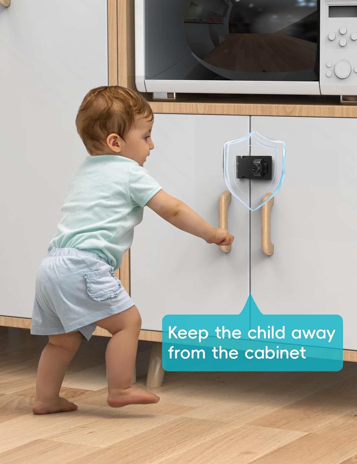 3 Inch Keyed Hasp Lock for Cabinets & Small Doors, Twist Knob Design, Heavy Duty Zinc Alloy with Chrome-Plated Iron, Includes Keys & Screws - Black, 4 Pack