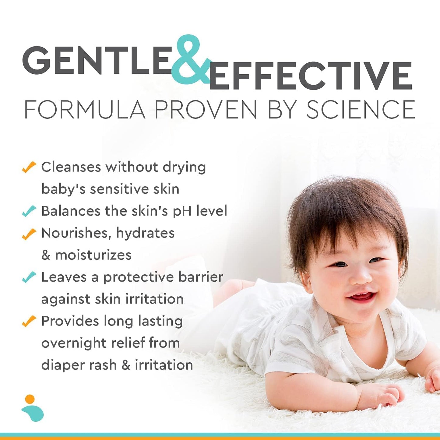 3-in-1 Diaper Care - Baby Cream, Cleanser & Baby Lotion Organic - Diaper Rash Cream - Baby Diaper Rash Ointment - Baby Care Products - Diaper Cream to Clean, Moisturize & Protect Baby Skin, 8 oz