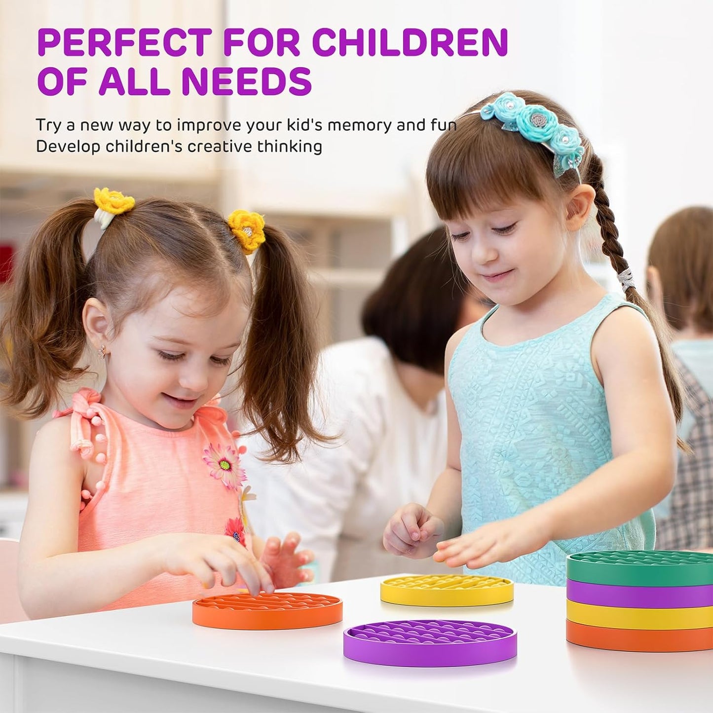 12 Pack Fidget Toys,Push Pop Fidget Sensory Toys Set,Stress Relief Gifts for Kids & Adults,Pop Bulk & Party Favors Toddler Toys for Easter Gifts,Party Supplies,Classroom Prizes