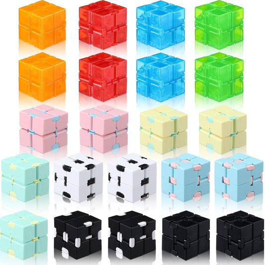 22 Pieces Toy Cube, Handheld Cube Anxiety Relief Cube Flip Toys Toy Blocks for Adults Relieve Stress and Kill Time (Multicolored)