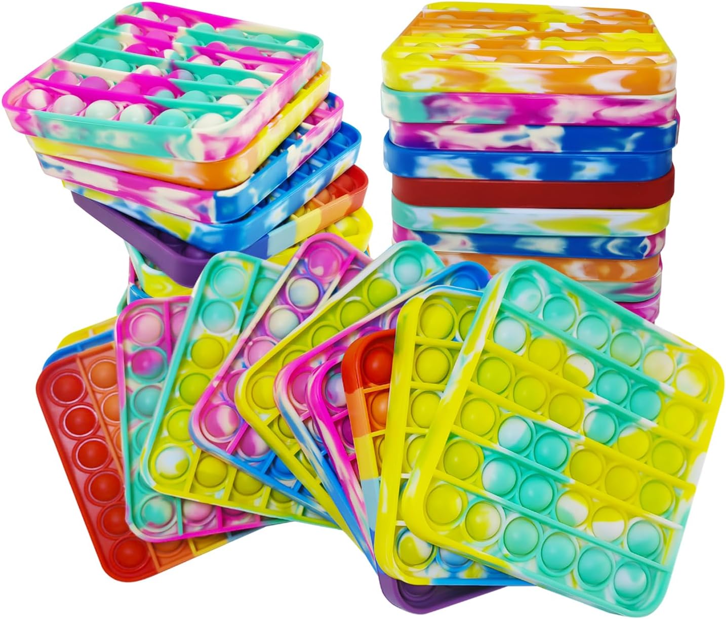 12 PCS Pop Fidget Sensory Toys for Party Favors,Push Pop Bubble Silicone Squeeze Sensory Toys for Kids Adult Autism Special Needs Stress Relief Gift for Birthday Christmas Valentine Classroom Prizes