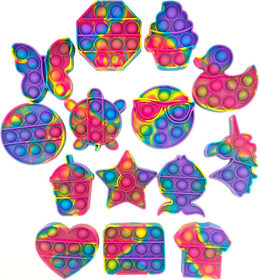 14 Pack Pop Fidget Sensory Toys,Party Favors for Kids 4-8,8-12 Year Boys Girls,Mini Fidget Toys Bulk, Fidget Popper for Goodie Bag Stuffers,Stress Toys for Birthday Gift,Classroom Prizes,Toddler Toys