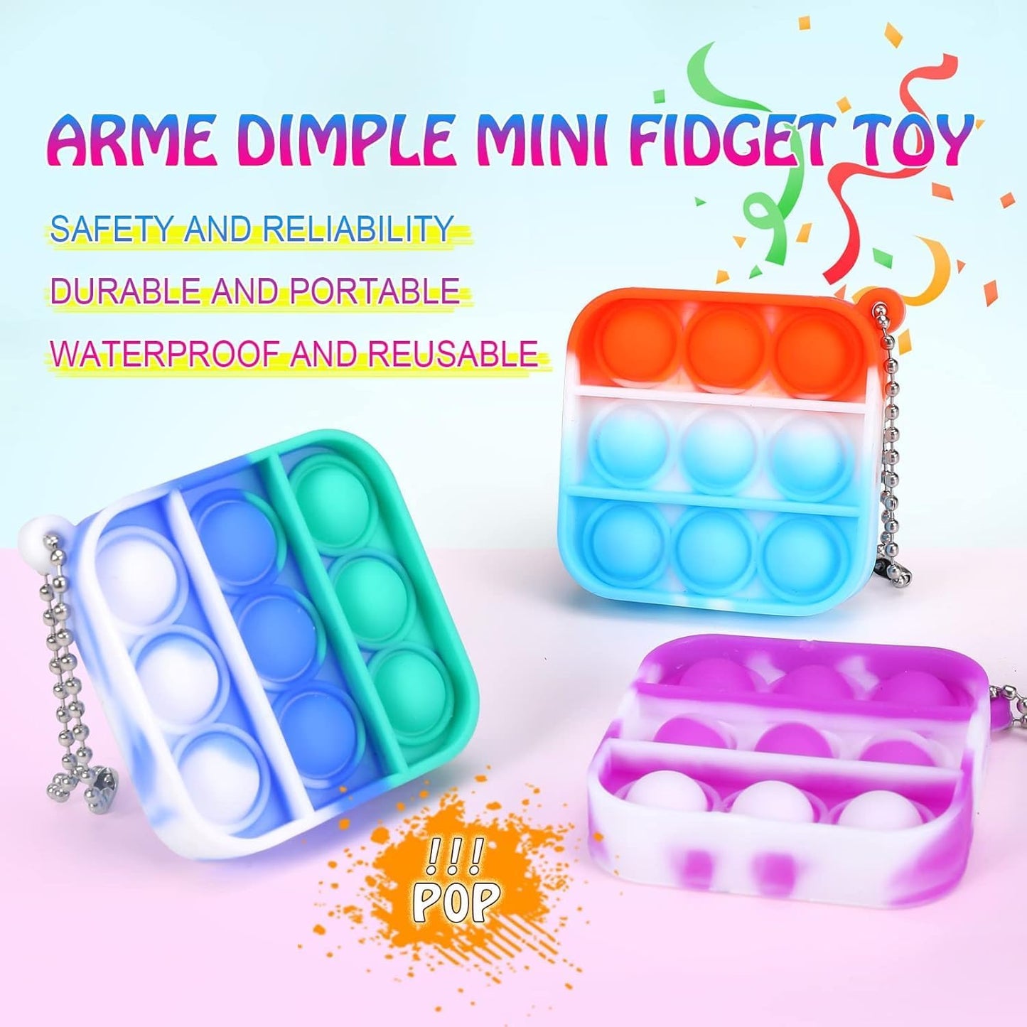 150 PCS Mini Pop Fidget Toys Pack Party Favors, Easter Silicone Squeeze Pop Bubble Fidget Bulk Sensory Toys, Pop Keychain Bubble Toy Party Bag Fillers for Kids, Wrap Pop Toy