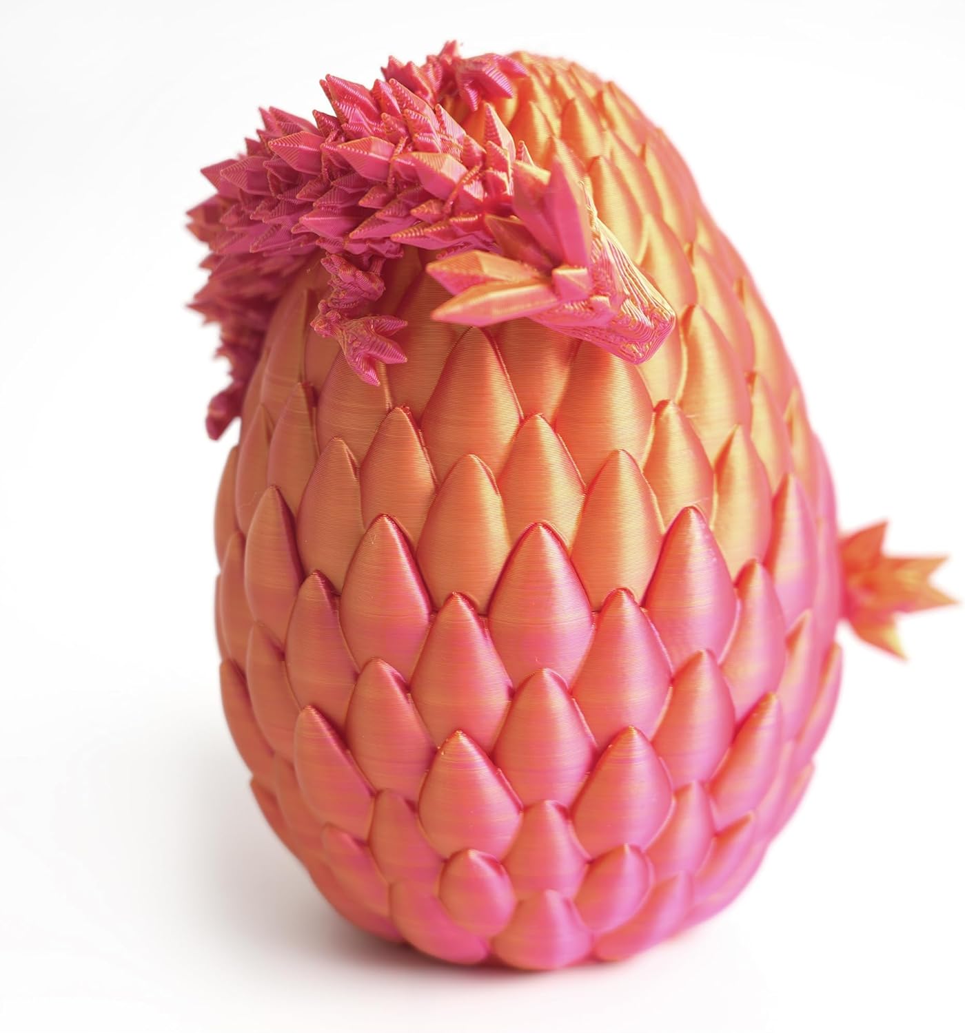 3D Printed Dragon Egg, Mystery Crystal Dragon Egg Fidget Toys Surprise, Easter Eggs Articulated Crystal Dragon Eggs with Dragon Inside (A-Red Gold)