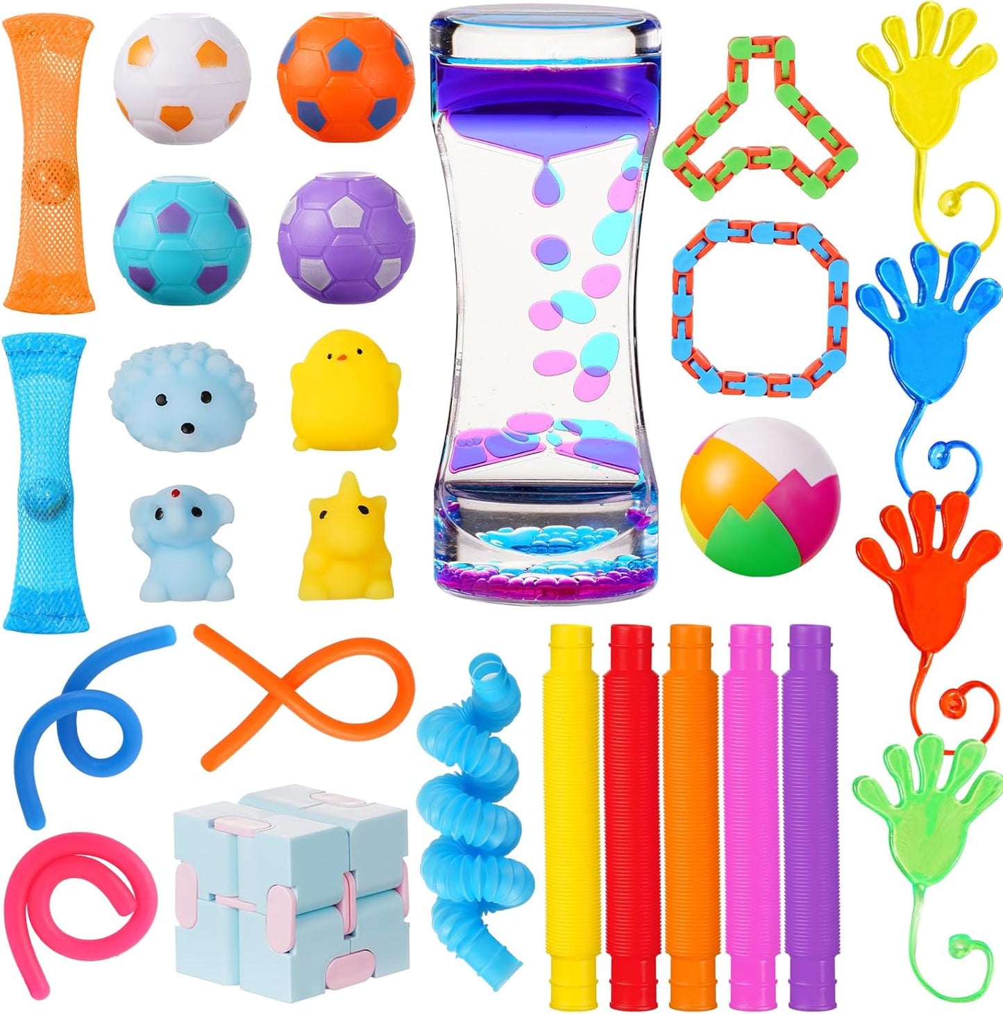 30Pcs Fidget Toys Pack Kids Sensory Party Favors Fidgets for Kids Classroom Treasure Box Toys Prizes Stocking Stuffers Goodie Bag Pinata Filler Autism Autistic ADHD Stress Relief Anxiety Toys