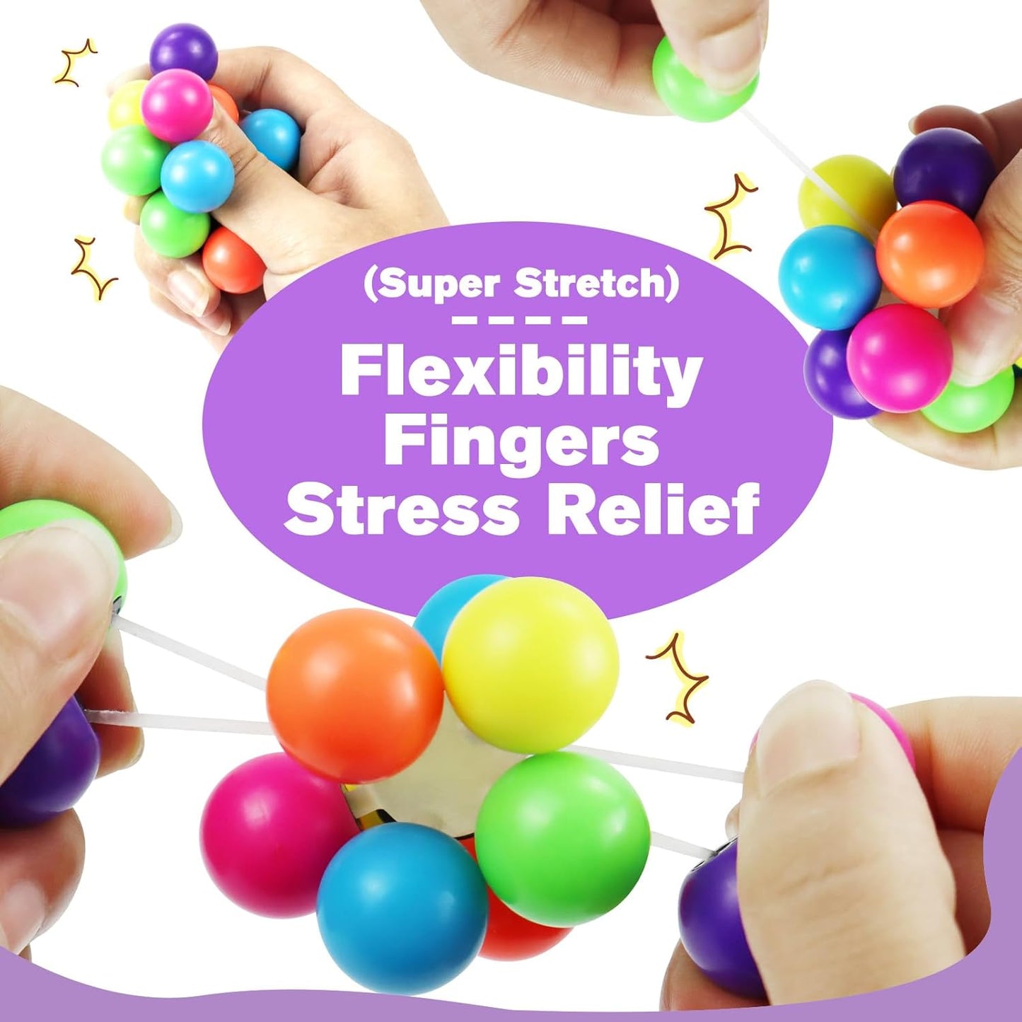 2Pcs Autism Sensory Toys for Autistic, Stress Relief Sensory Toys for Adults and Kids, Stress Balls Fidget Ball, ADHD Quiet Fidgets Toys for Kids Holiday Party Stuffed