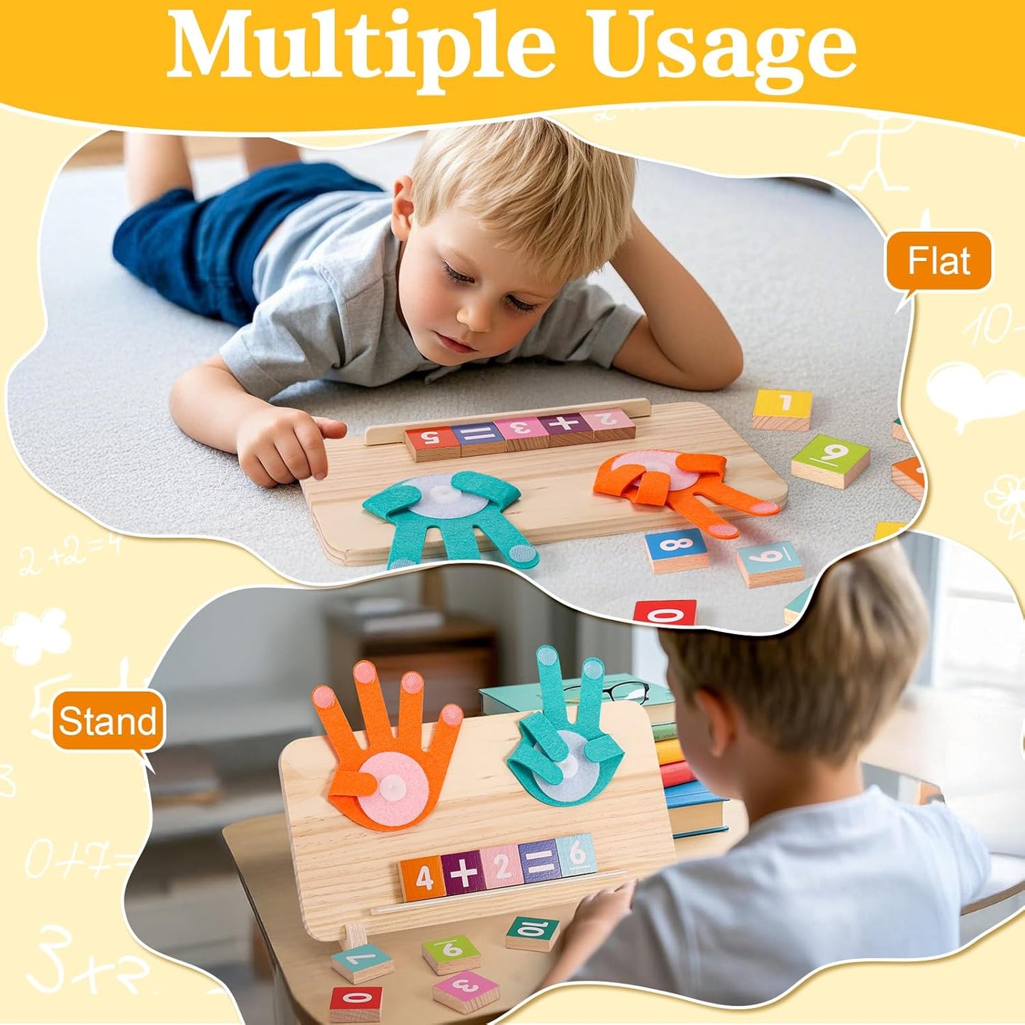 2 in 1 Math Toy for Toddlers 3 4 5 6 7,Addition and Subtraction Math Games for Kids 5-7,Math Manipulatives Kindergarten Preschool Classroom Must Haves Educational Number Blocks Learning Toys