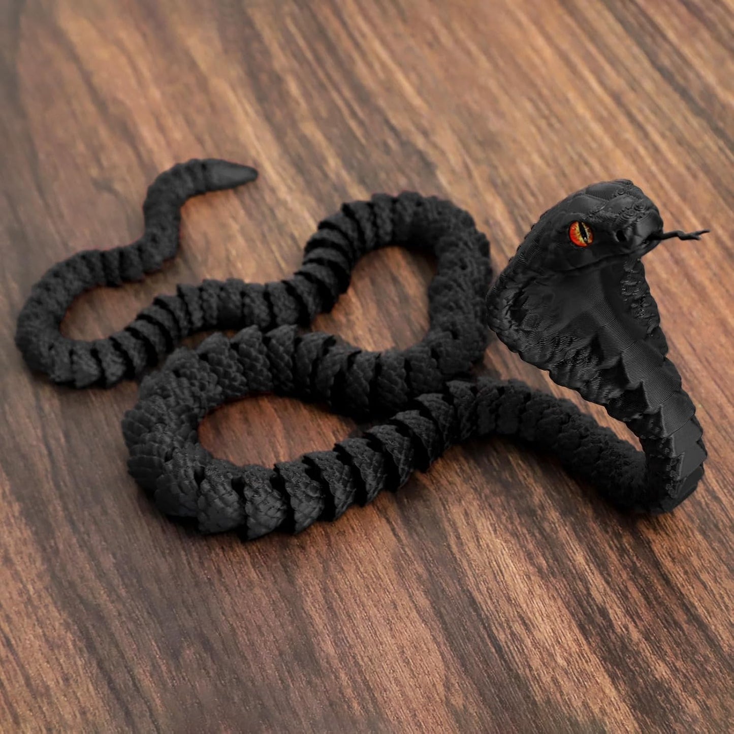 25" 3D Printed Snake, 3D Printed Fidget Animals,3D Crystal Snake Flexible Joints Home Decor Executive Desk Toys,Home Office Decor Executive Desk Toys for Autism/ADHD