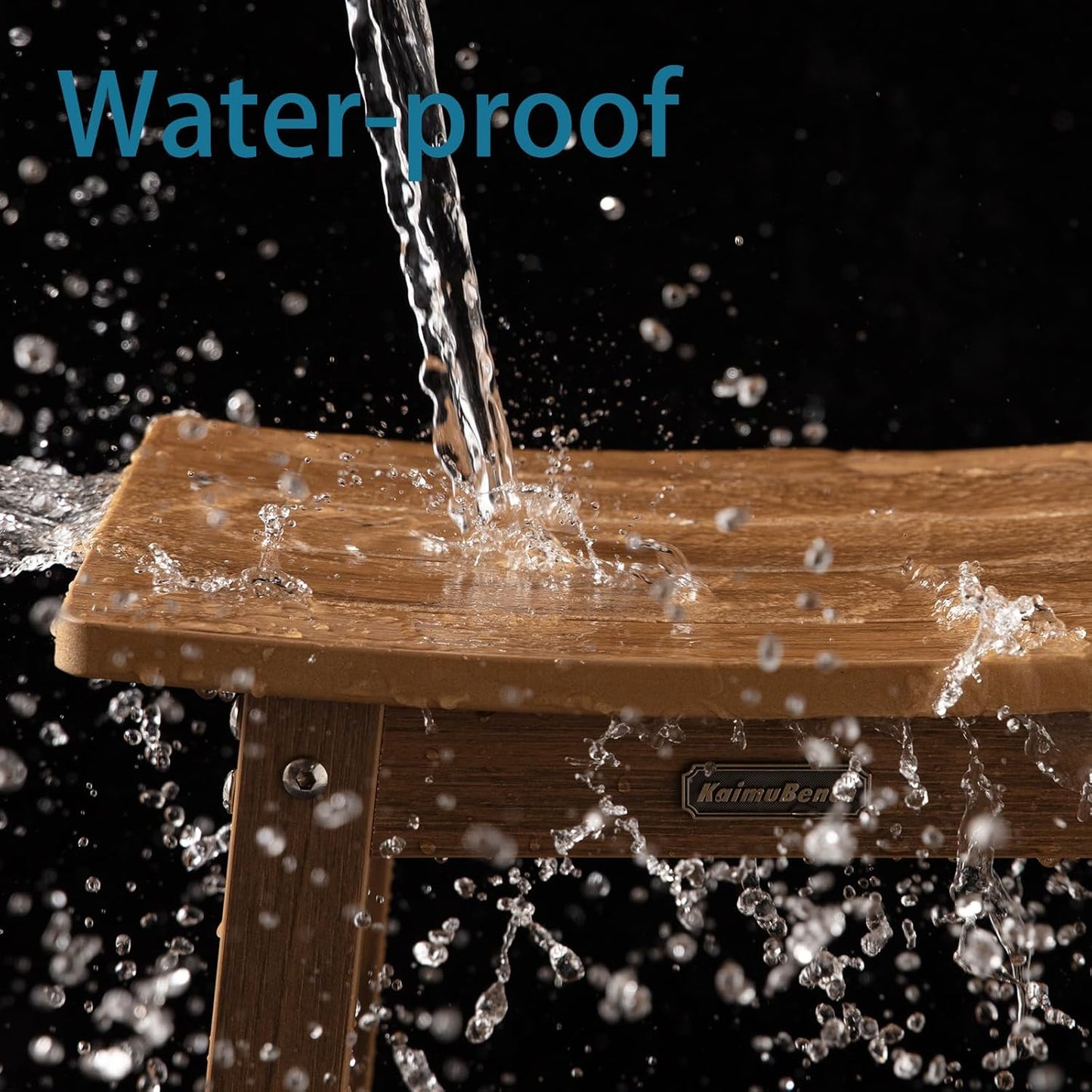 HDPS Shower Bench Seat for Inside, Waterproof Poly Lumber Shower Stool for Shaving Legs, Bathroom Foot Rest with Storage Shelf, Plastic Bath Chair Seat for with Adjustable Feet, No Maintenance, Brown