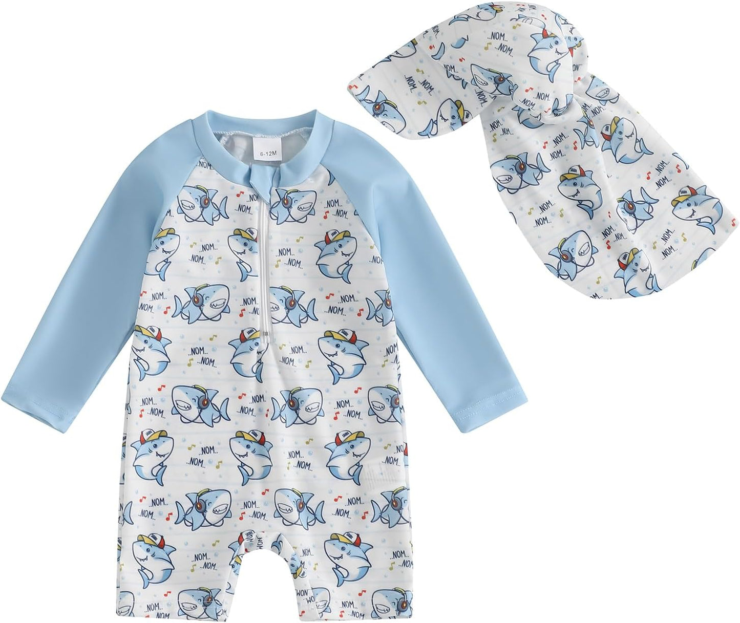 Hnyenmcko Baby/Toddler Boy Rash Guard Swimsuit Long Sleeve One Piece Zipper Swimwear Sunsuit Infant Bathing Suit Beachwear