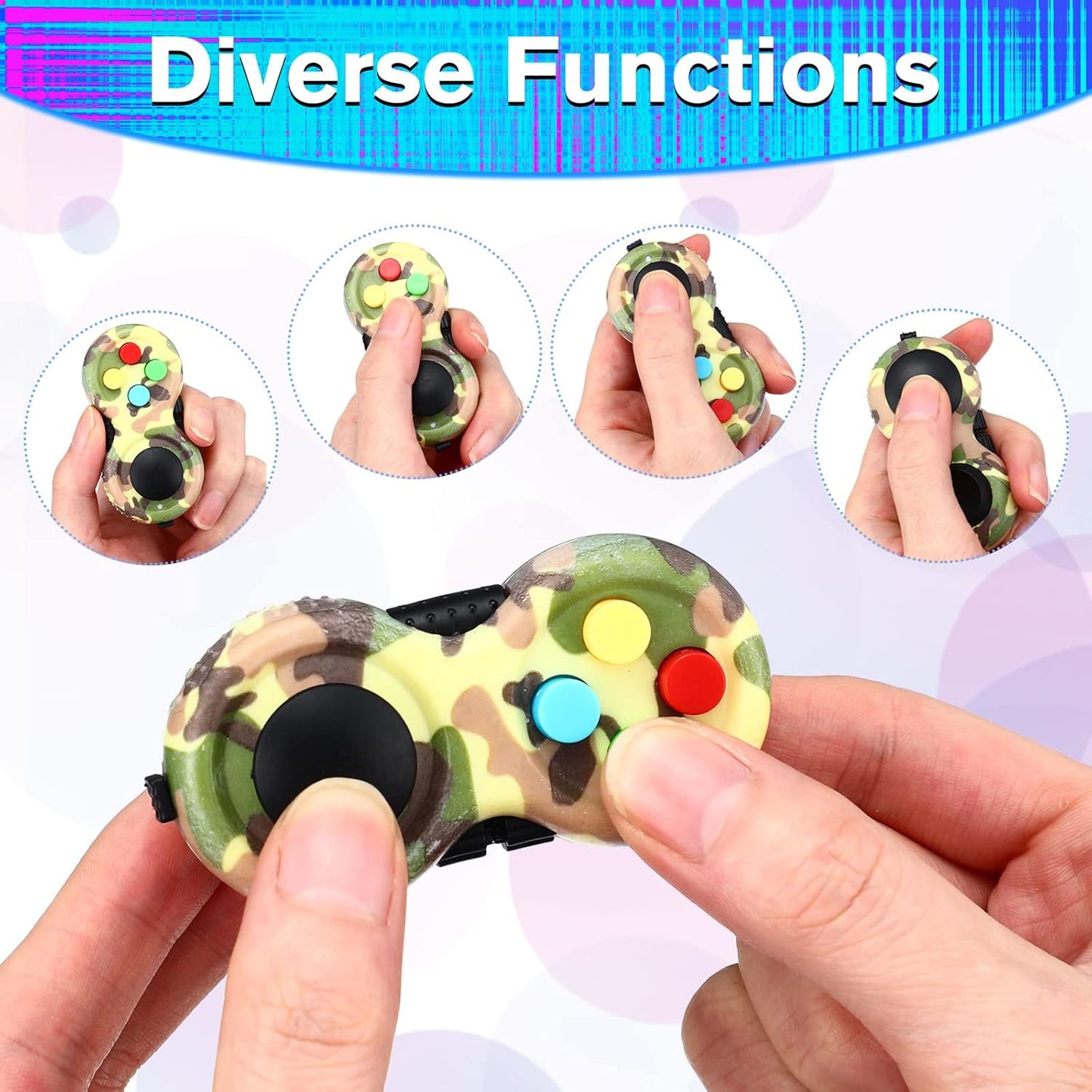 12 Pcs Pad Toys Game Controller Toys Retro Classic Handheld Fun Pad Packs Classic Sensory Toys for Kids Adult Anxiety and Stress Relief(Mixed Style)