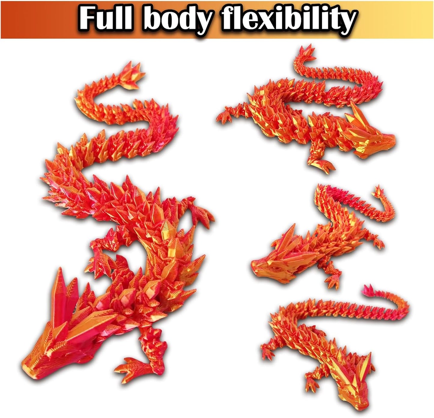 3D Printed Dragon Egg, 3D Printed Articulated Dragon Eggs with Dragon Inside, Crystal Dragon Fidget Toy, Adults Fidget Toys, Mystery Dragon Egg for Autism and ADHD（Laser Red Mini）