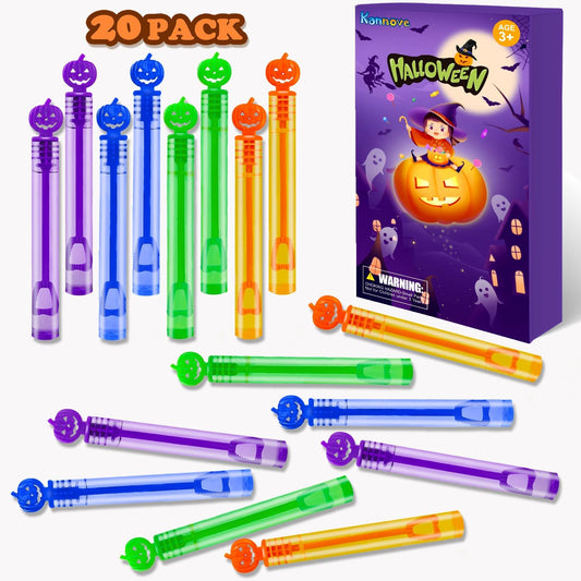 Halloween Mini Bubble Wands Toys Gifts for Toddlers 20 Pack,Non Candy Treats Goodie Bag Stuffer Fillers Party Favors for Kids,Small Halloween Trinkets Decor Trick or Treat Classroom Prize for Boy Girl
