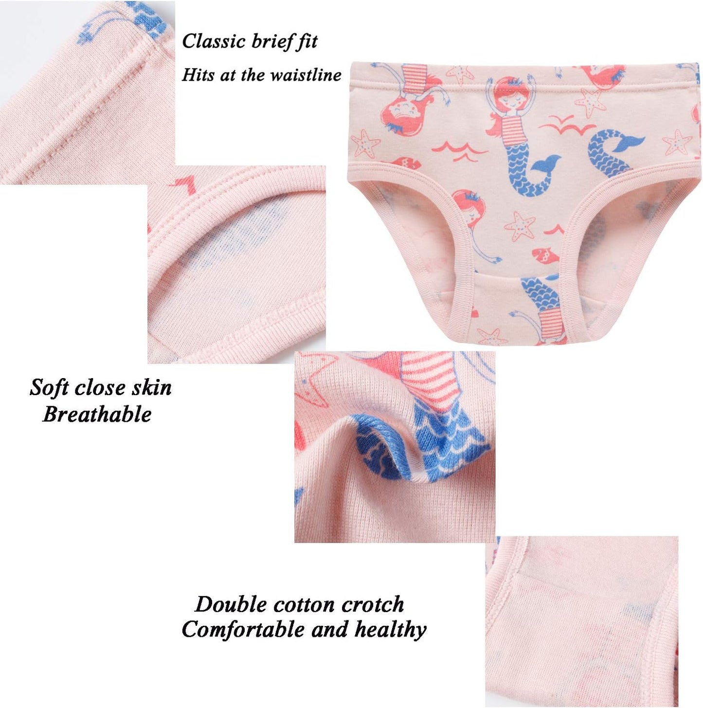 Hahan Girls Soft Panties Toddler Girls Cotton Underwear Kids Briefs