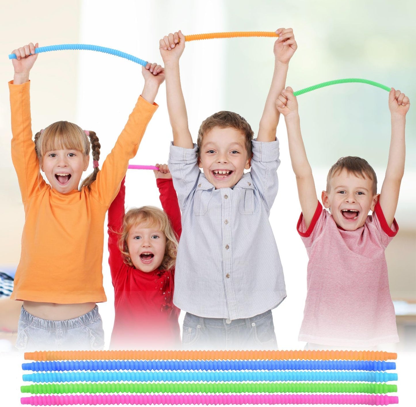 24Pack Pop Tubes Sensory Toys, Fidgets Toys & Party Toys for Kids, Fine Motor Skills Learning Toddler Toy, Perfect Preschool Boy Girl Gifts Creative, Autism and Anxiety Disorders for Kids.