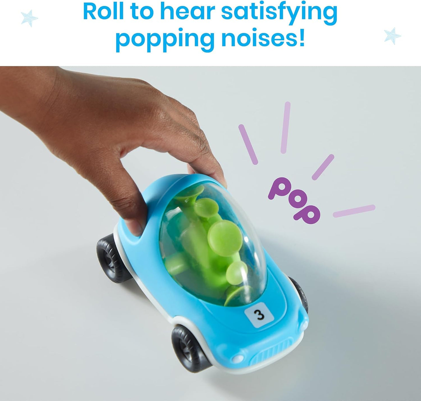 hand2mind Popping Fidget Cars, Suction Cup Toys, Fine Motor Skills Toys, Toddler Toy Cars, Occupational Therapy Toys, Play Therapy Toys, Preschool Sensory Toys, Anxiety Relief for Kids (Set of 3)