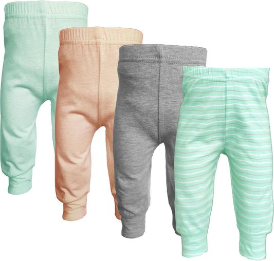 123 Bear Infant and Toddler Soft Cotton Spandex Boys and Girls Pants Multipacks