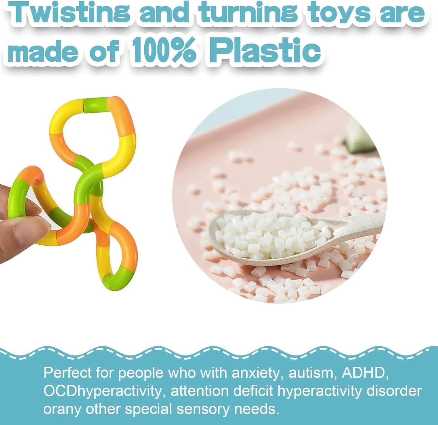 12PCS Random Multicolored Quiet Fidgets Toys for Unique Fidget Experience, Anti Anxiety Sensory Toys Combine into New Shapes,Brain Imagination Tools,Party Supplies