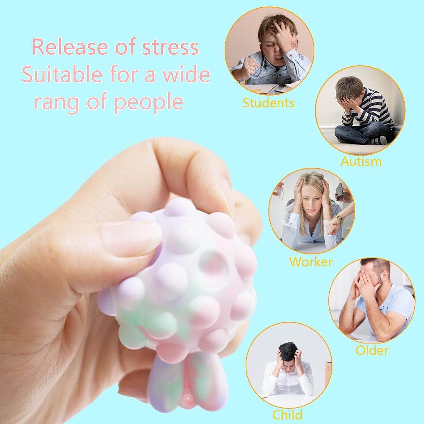 25 Pack Pop Party Favors for Kids,3D Pop Animals Fidget Toys,Birthday Party Favors,Goodie Bag Stuffers,Bath Suction Toys,Treasure Box Toys,Kids Prizes