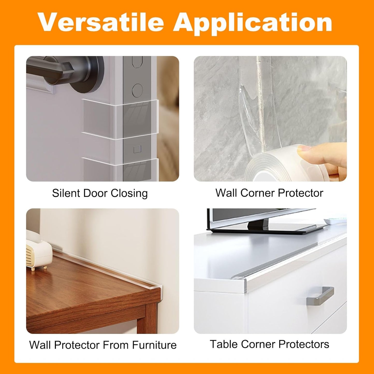 0.8 in x 9.84 FT,3 Pack Clear Soft Corner Protectors for Furniture Strip,Sharp Edge & Table Bumper,Window Edge,Wall Protector, Soft Corner Guards Safe for Proof,Table Corner Protectors in Family