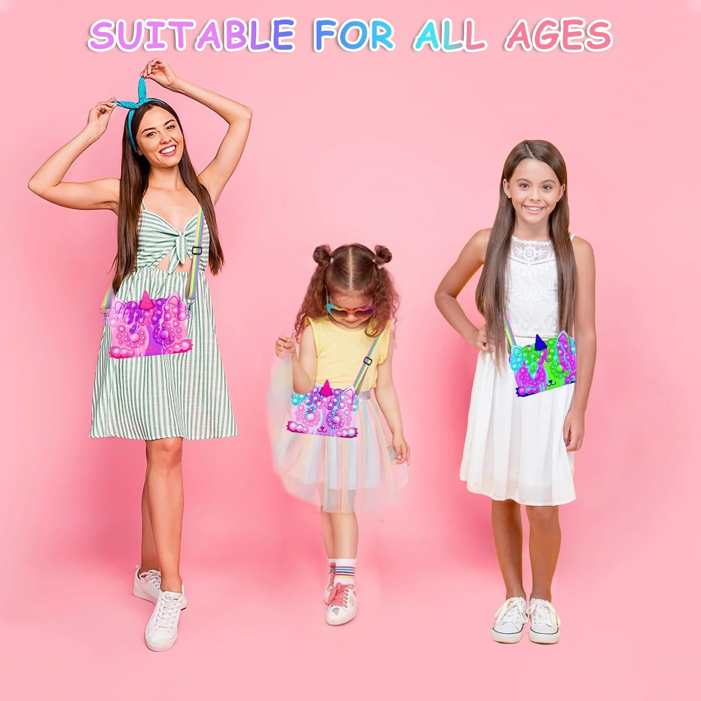 2 Pack Pocket Purse, Unicorn Toys Purse for Toddlers Girls Age 2 3 4-6 Year Old Birthday Gift Valentines Christmas Stocking Easter Basket Stuffers Stuff, Women Shoulder Bag Sensory Fidget Toys