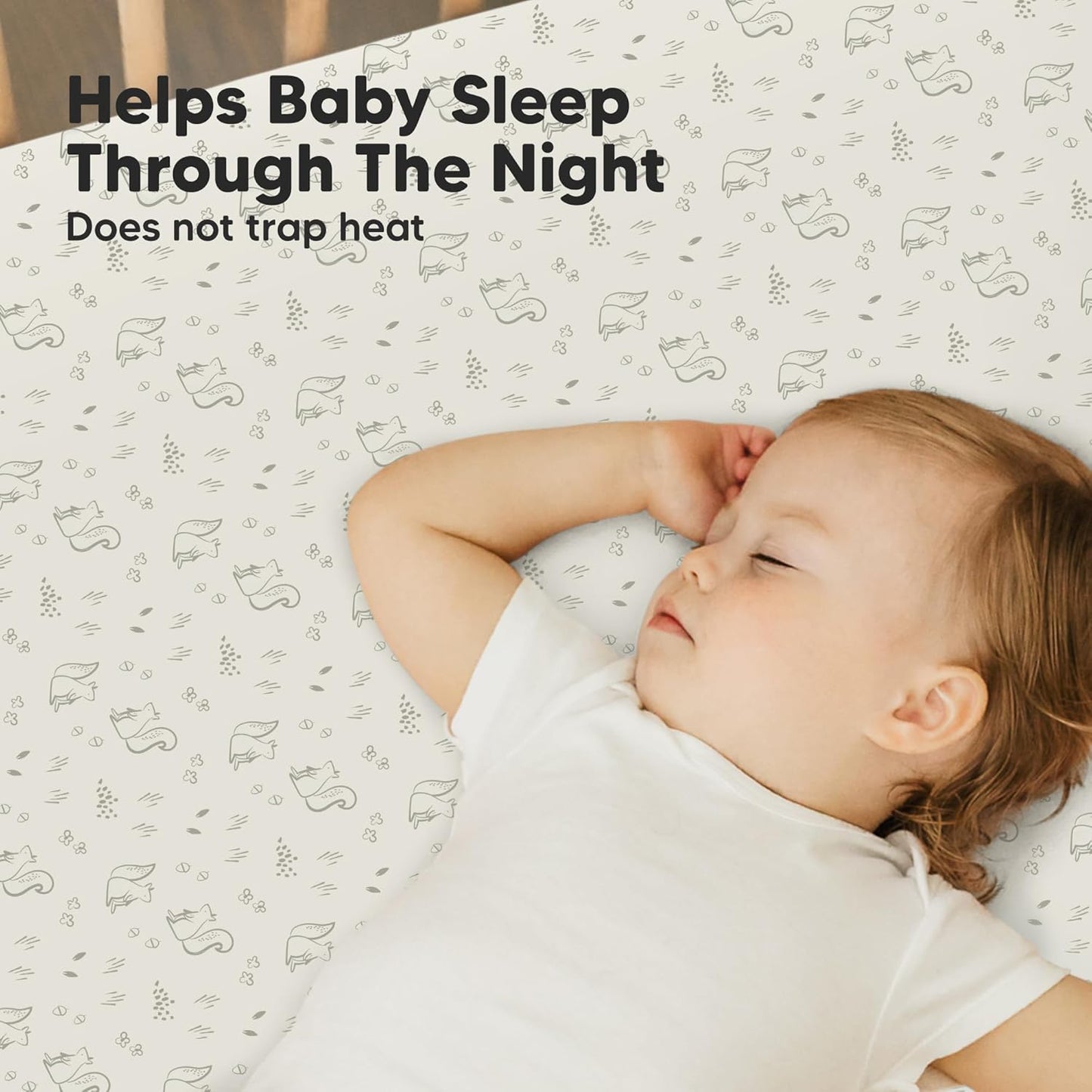 2-Pack Mini Crib Sheets Fitted - 38x26 Pack N Play Sheets for Pack and Play Mattress, Organic Cotton, Soft & Breathable Playard Bedding, Neutral Mini Toddler Bed Cover for Boys, Girls (Pine Grove)