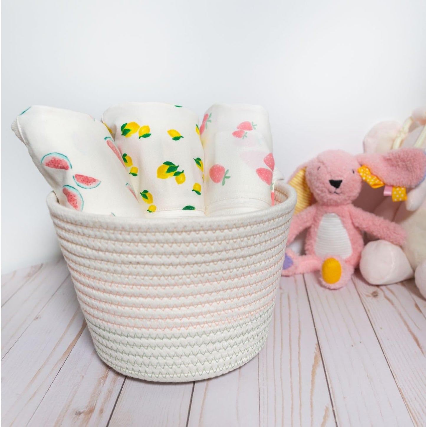 Happiest Baby SNOO Sleep Sack - 100% Organic Cotton Baby Swaddle Blanket - Doctor Designed Promotes Healthy Hip Development (Ivory Watermelons, Large)