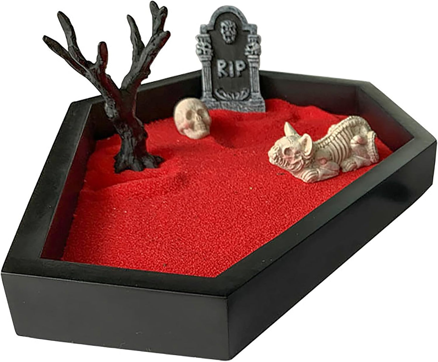 Halloween Office Decorations Coffin Zen Garden Kit for Desk Gothic Decor