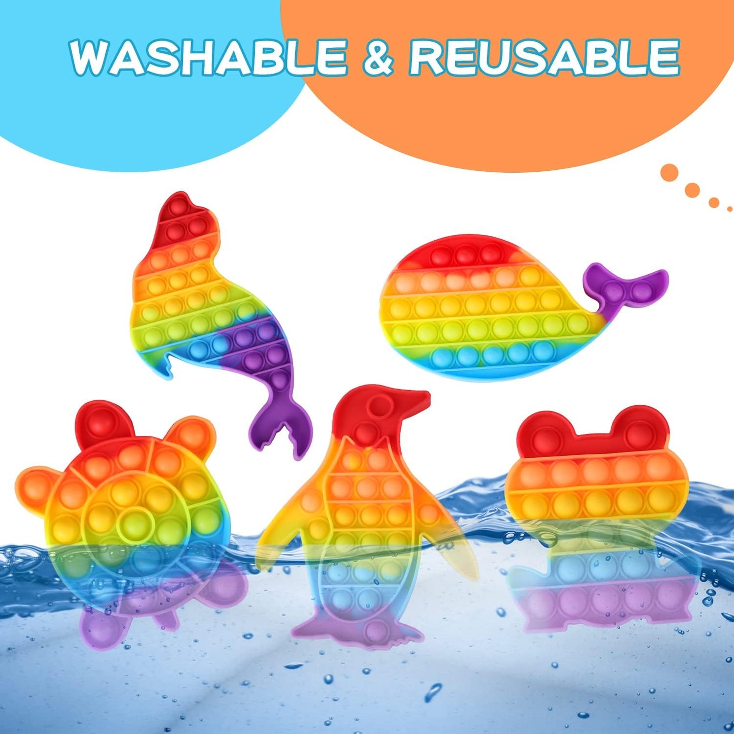 24 Packs Fidget Toys Bulk Gifts for Kids Adults , Classroom Boys Girls Sensory Bubble Set Carnival Pinata Prizes Bag, Desk Toy Party Favors Kit Game Ideas Gift Cute Animal