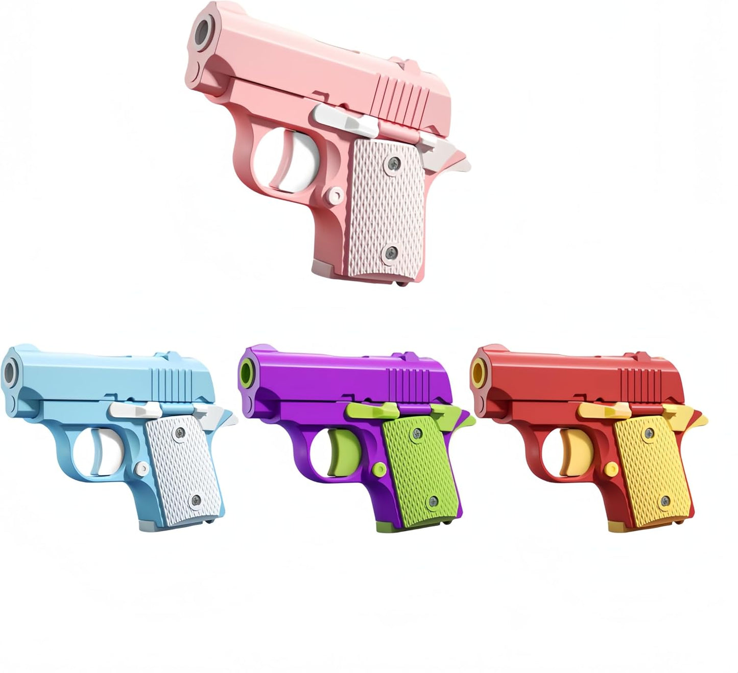 1911 3D Printed Small Pistol Toys,Suitable Toys for Adults and Kids, Stress Relief Pistol Toys for Adults, Suitable for Relieving ADHD, Anxiety, Best Gift for Adults and Kids (PinkWhite)