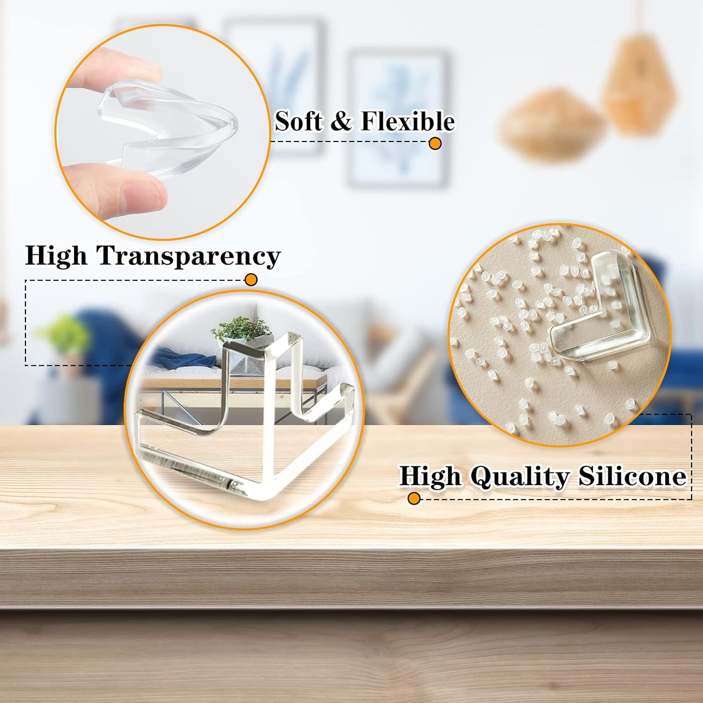 16 Pack Table Corner Protectors Clear Corner Guards Corner Bumpers Covers, Furniture & Sharp Corner Baby Proofing, T-Shaped