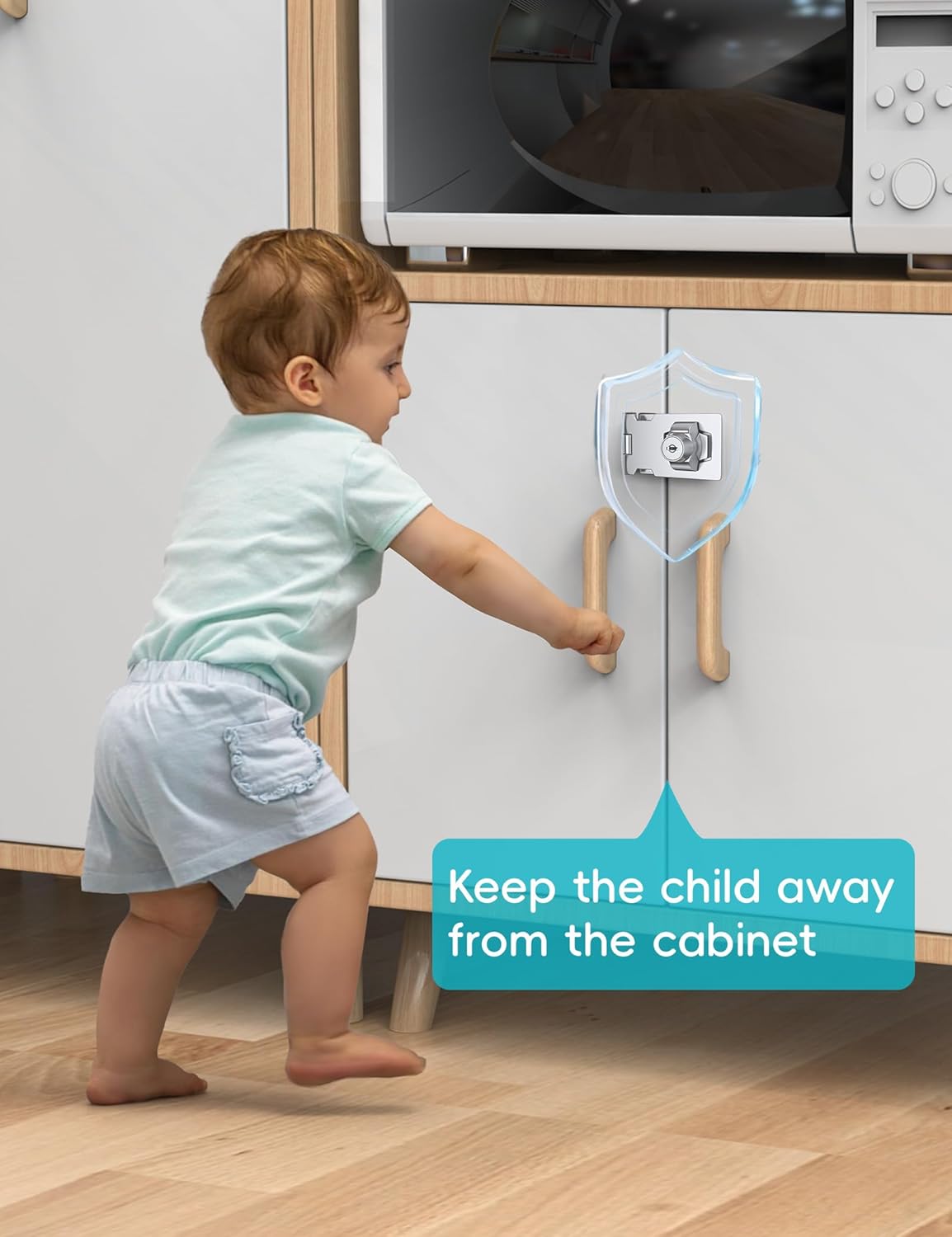 3 Inch Keyed Hasp Lock for Cabinets & Small Doors, Twist Knob Design, Heavy Duty Zinc Alloy with Chrome-Plated Iron, Includes Keys & Screws - Silver, 2 Pack