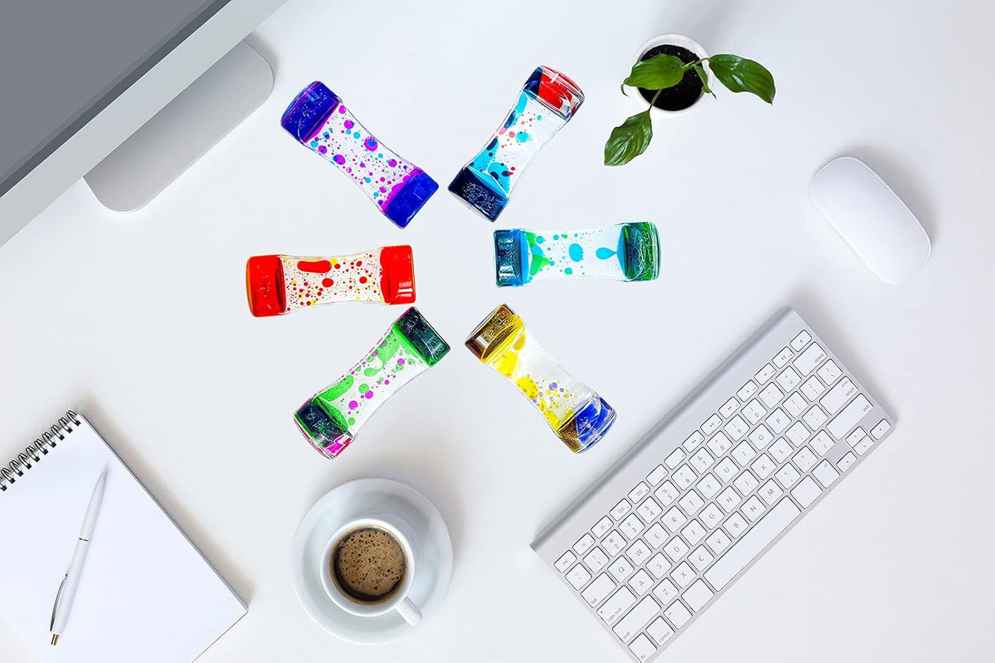 1 Pack Liquid Motion Bubbler Timer Sensory Toys for Relaxation, Water Timer Fidget Toy for All Age, Motion Bubble Sensory Toy Play for Office Home Blue & Green