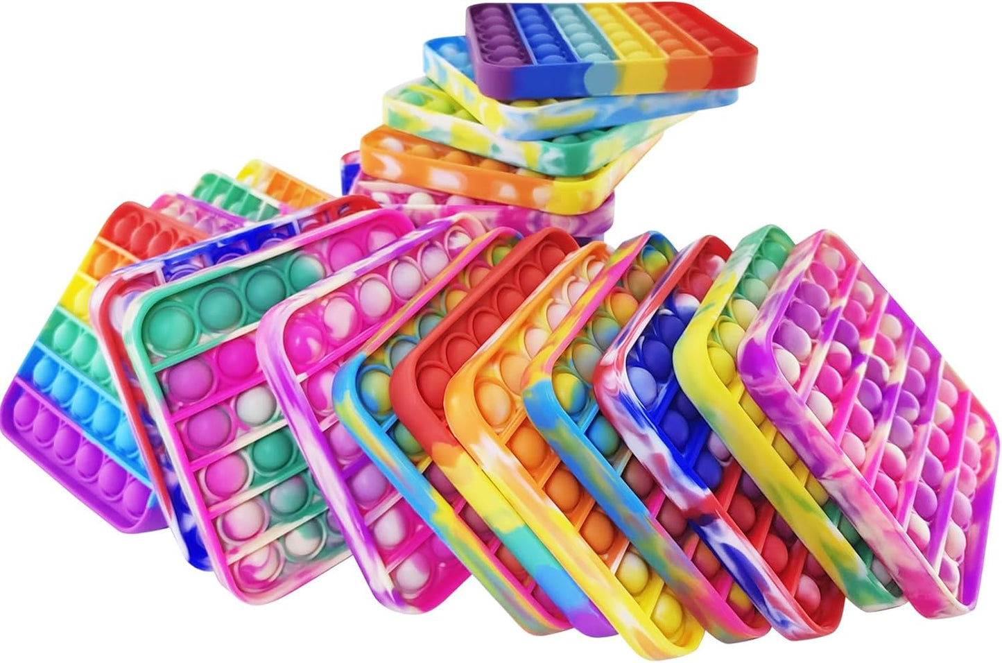 24 Pcs Pop Bubble Fidget Toys for Party Favors, Stress Relief Pressure Relieving Toys for Kids, Pop Bulk Toddler Toys for Christmas Valentine Birthday Gifts and Classroom Prizes