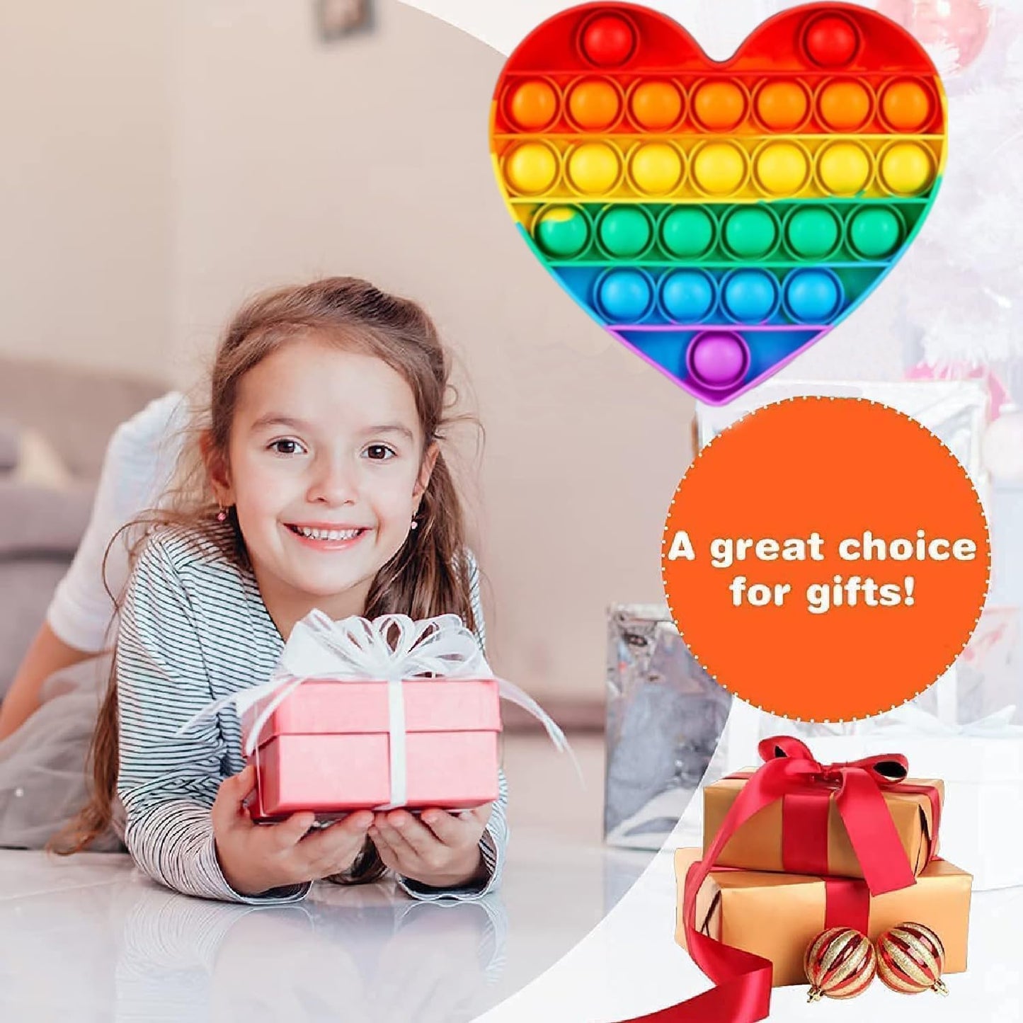 24pcs 5in Random Pop Bubble Fidget Sensory Toys, Pop Toy Bulk for Party Favor, Classroom Student Prizes Easter Basket Goodie Bag Stuffers Christmas Valentine Gift for Kid