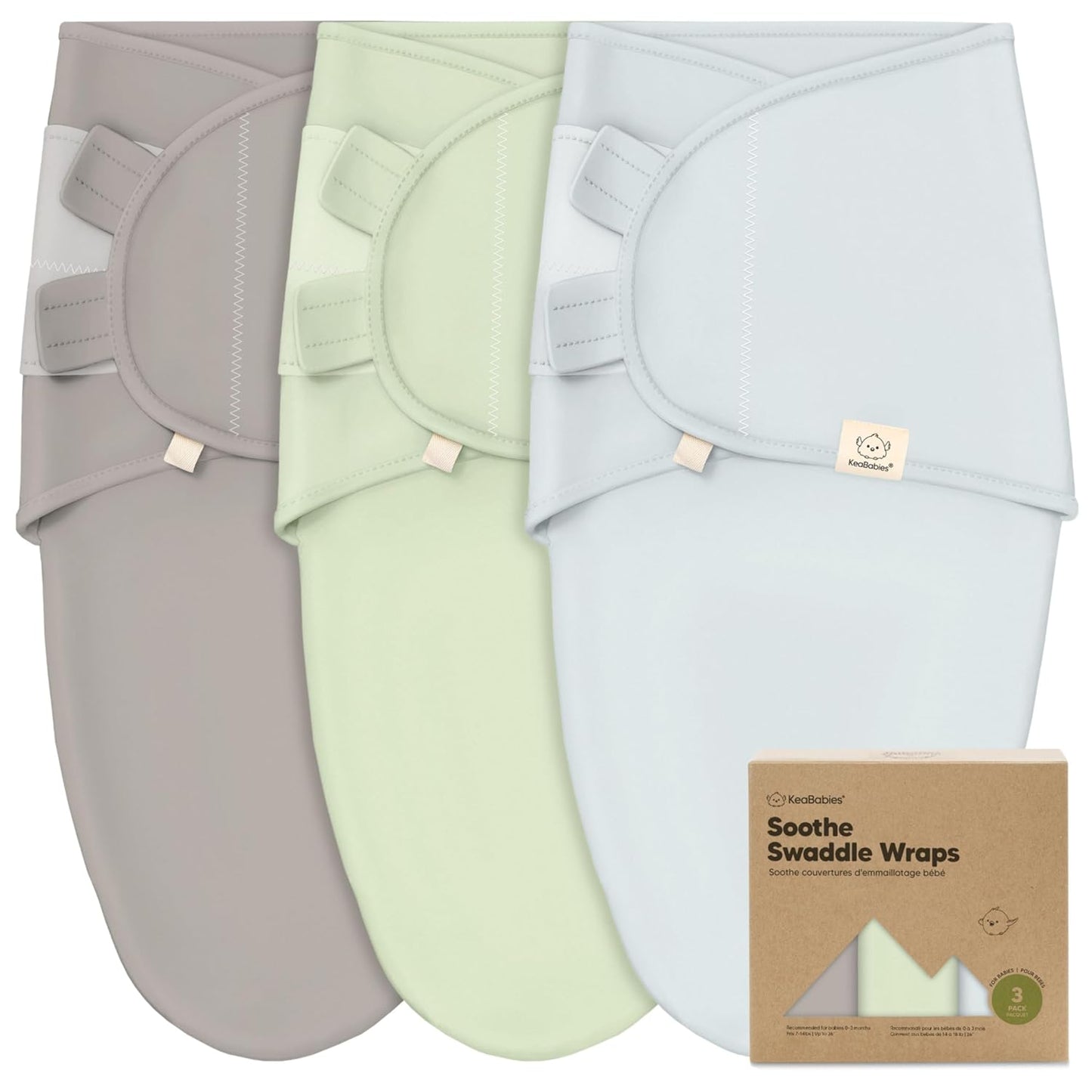 3-Pack Organic Baby Swaddle Sleep Sacks - Swaddles for Newborns, Infant 0-3 Months, Baby Girls, Boys, Soft & Snug Newborn Sleep Sack, Nursery Swaddling Blankets (Ripple)