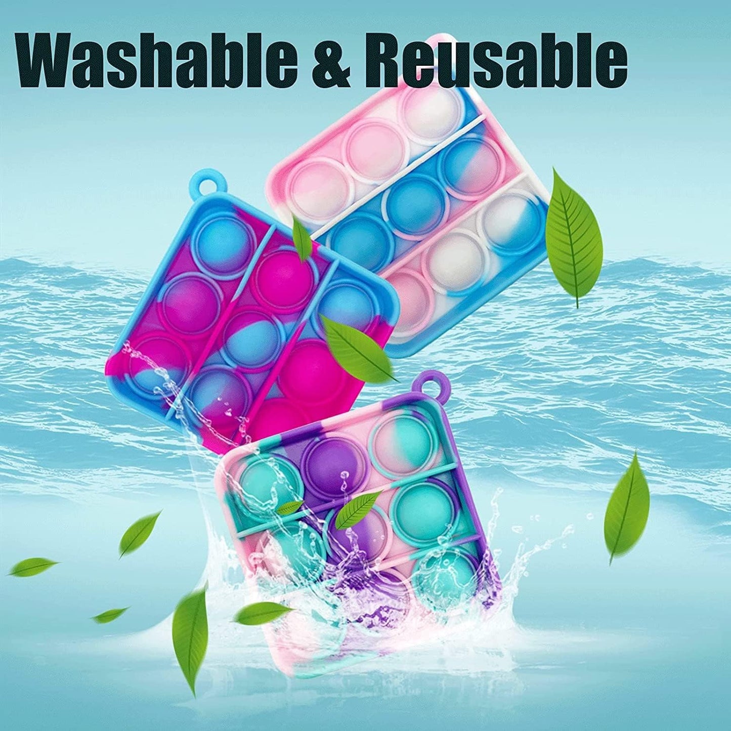 10PCS Pop Fidget Toys Pop Keychain The newest fidget sensory toys, press The bubble to hear The pop, small and easy to carry around can always take them out and play to relieve stress