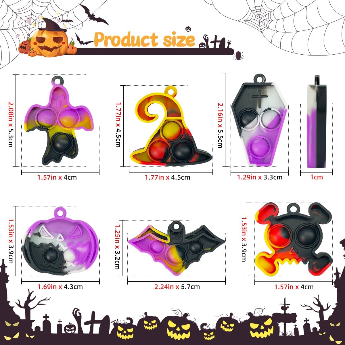 Halloween Party Favors for kids Pop Fidget Toys Bulk It 30 Pack,Halloween Party Supplies Halloween Classroom Favors Mini Pop keychain Its Halloween Prizes for Kids Bulk Halloween Toys Bulk Goodie bag